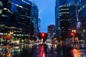 Pluie au centre ville